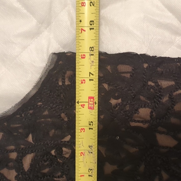 Max Studio Black Sleeveless Mini Dress Floral Lace Embroidered Sequin Si… - Picture 10 of 10